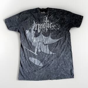 Nostic Shirt Mens 3XL Black Dragon Graphic Gothic All Over Print Made USA Tee